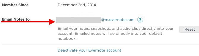 Электронная почта для Evernote