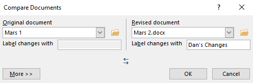 Microsoft Word сравнить документы