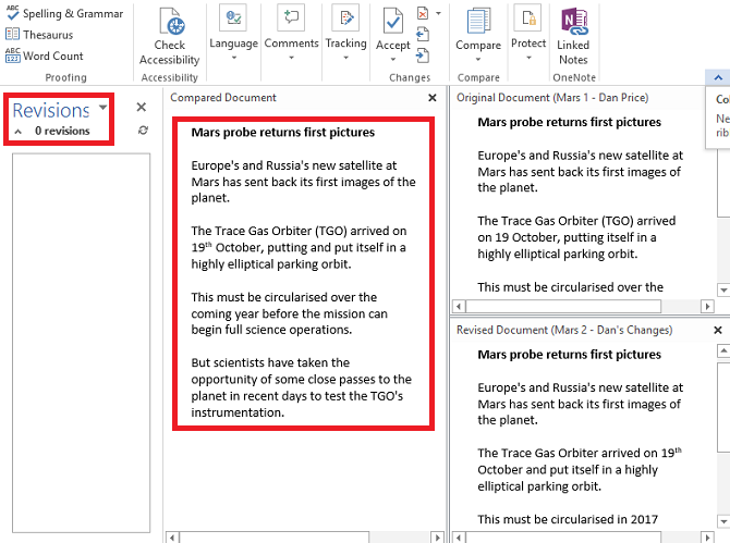 Microsoft Word сравнить документы окончательный