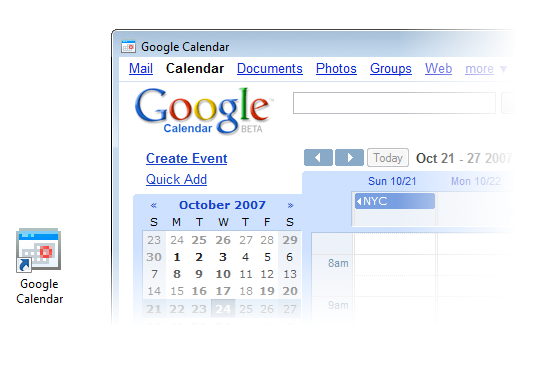 Prism - Календарь Google в действии