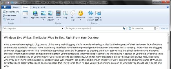 Windows Live блог писателя