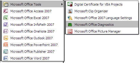 Как исправить проблемы Microsoft Office с помощью MS Office Diagnostics 1 меню
