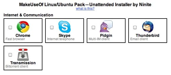 MakeUseOf Linux Pack 2010: простой установщик «все в одном», автоматический установщик MakeUseOf для Linux Ubuntu Pack от Ninite