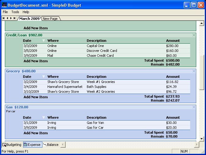 SimpleD Budget - бесплатное программное обеспечение для отслеживания бюджета (Windows) simpled5b