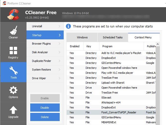 CCleaner-Disable-контекстные записи