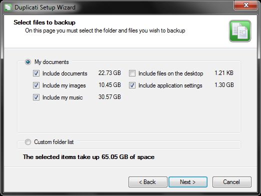 Сделайте резервную копию ваших файлов на Box, Google Drive, SkyDrive и многое другое с помощью мастера установки Duplicati [Cross Platform] Выберите файлы для резервного копирования