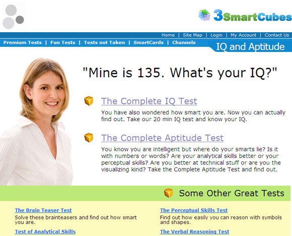 10 веб-сайтов с забавными тестами для измерения вашего IQ IQ Test02