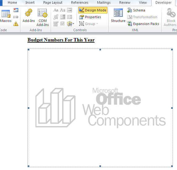 Добавление диаграммы в документ Microsoft с веб-компонентами Office wordchart5