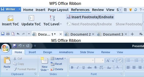 WPS-офис-References-Вкладки-Writer-MS-Office-Ribbon-Сравнение
