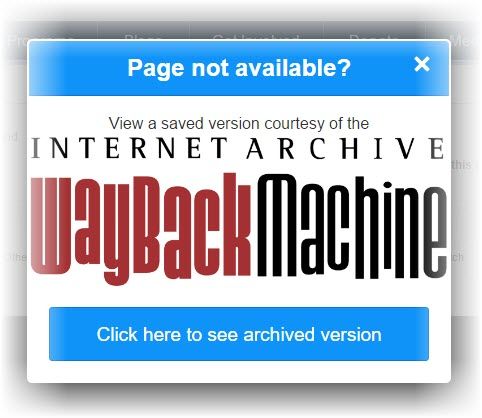 Wayback Machine Chrome расширение