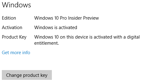 Активированный экран Windows 10