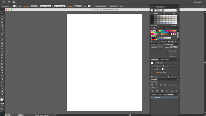 Экран клиента Adobe Illustrator