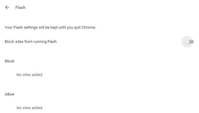 Изменить настройки Flash в Chrome