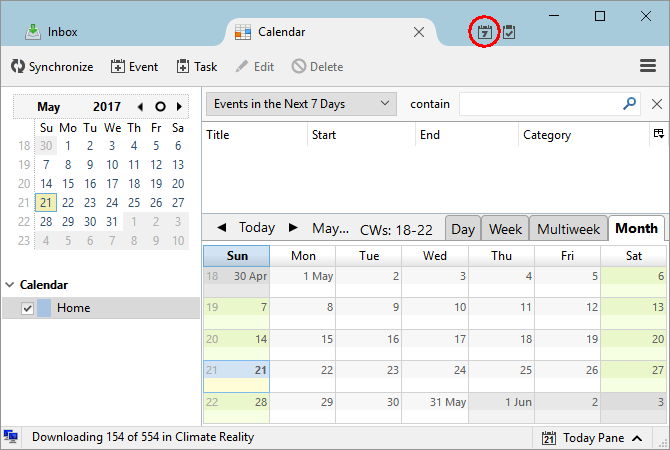 Как интегрировать календарь Google в Thunderbird Thunderbird Lightning Calendar 670x450