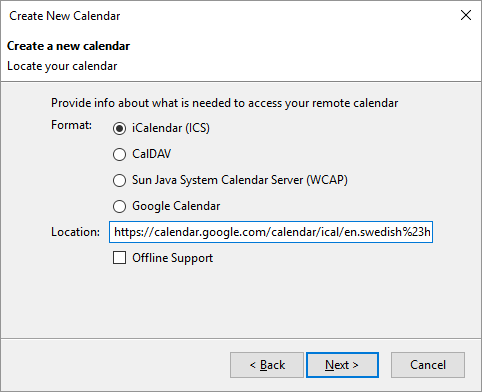 Как интегрировать календарь Google в Thunderbird Thunderbird Lightning iCalendar