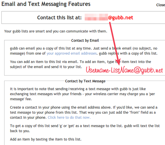 Как использовать Gubb для получения списков с помощью текстового сообщения или электронной почты 021
