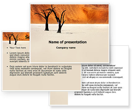 свободно-шаблон PowerPoint-пустынные деревья