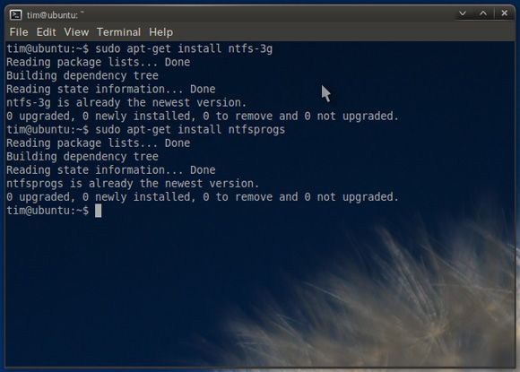 ubuntu fixing ntfs filesystem