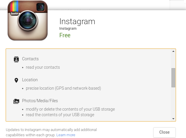 Instagram-Android-разрешение