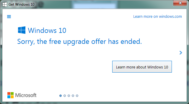 Обновление Windows 10 истекло
