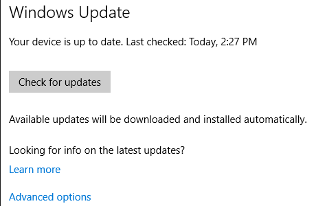 Windows 10 Windows Update Проверка обновлений