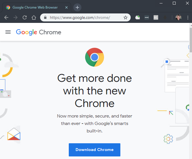 Главная страница Google Chrome