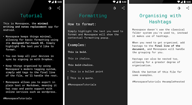 Android-нотная-приложение-моноширинный