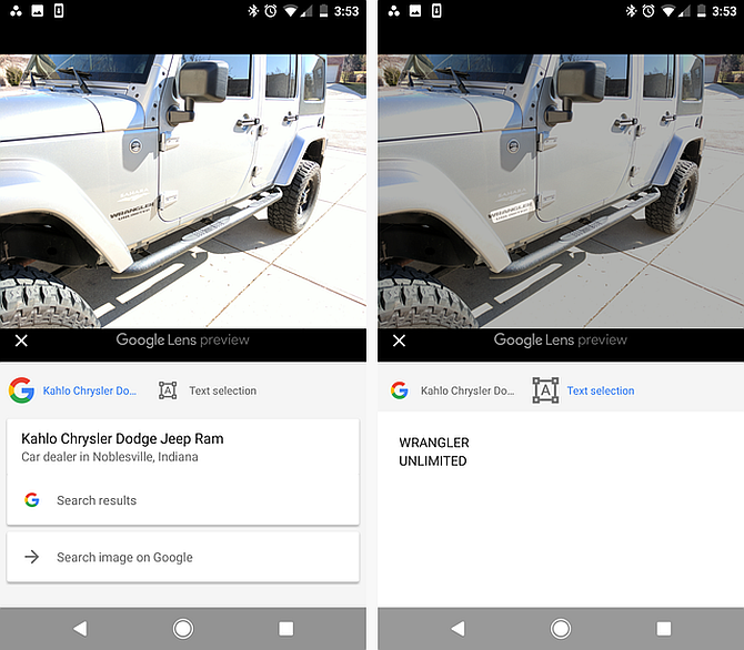 Google Lens Search Car