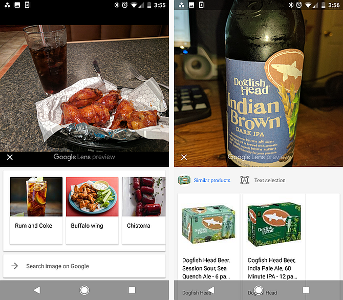 Google Lens Определить еду и напитки