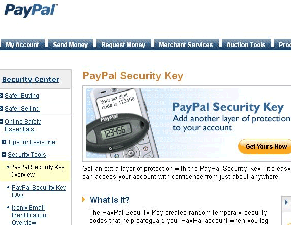 Ключ безопасности Paypal
