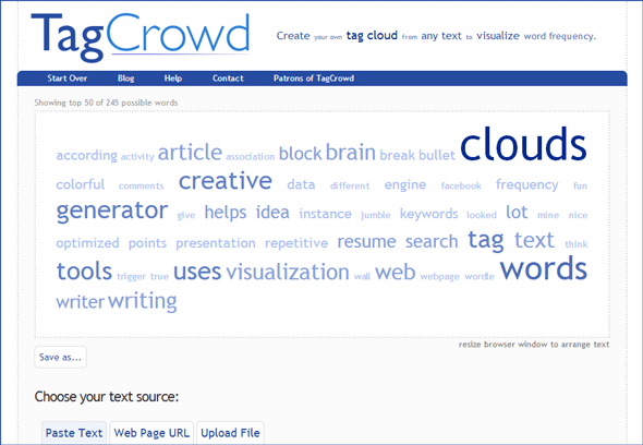 Творческое использование - облака слова