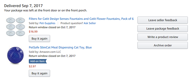 Amazon Shopping Guide - история покупок в магазине Amazon