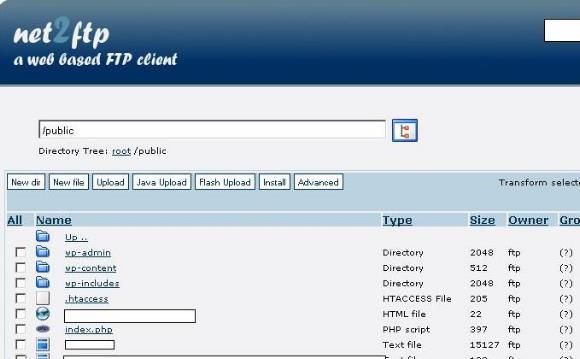 Интернет FTP-клиенты: используйте FTP онлайн без установки клиента net2ftp2