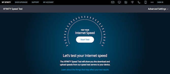XFINITY Speed ​​Test - тест скорости Wi-Fi
