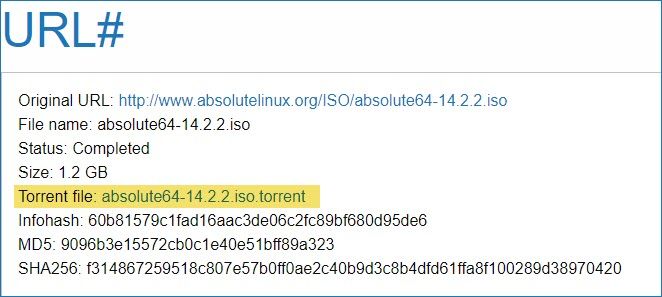 Как создать торренты для загрузки большого файла URLHash Torrent file