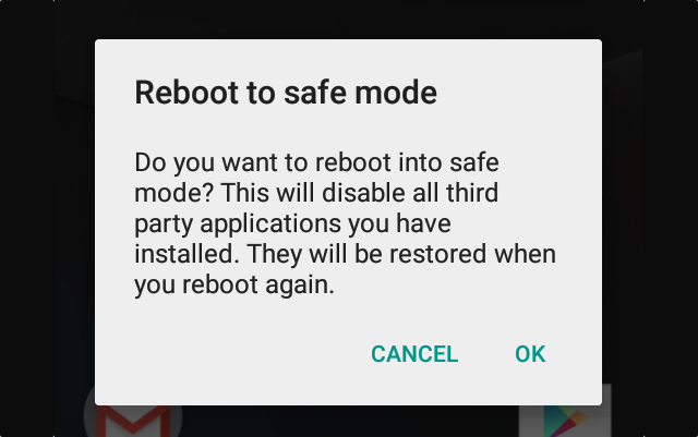 Android перезагрузится в безопасный режим