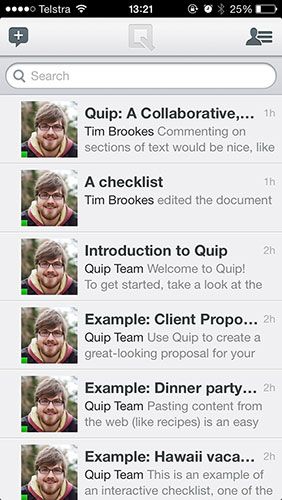 Quip: совместный текстовый процессор для мобильных устройств для iOS и веб-потоков iphone