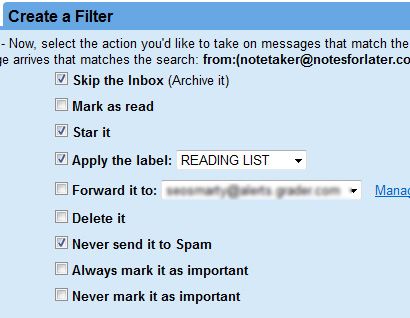 Gmail, чтобы сделать список