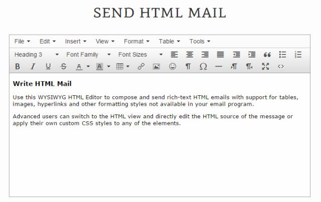 Отправить HTML письма