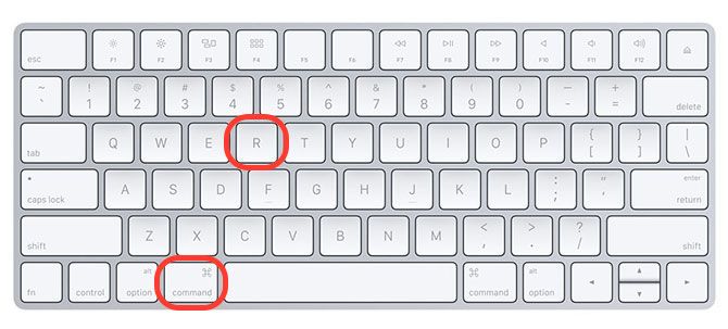 Сочетание клавиш R на клавиатуре Mac