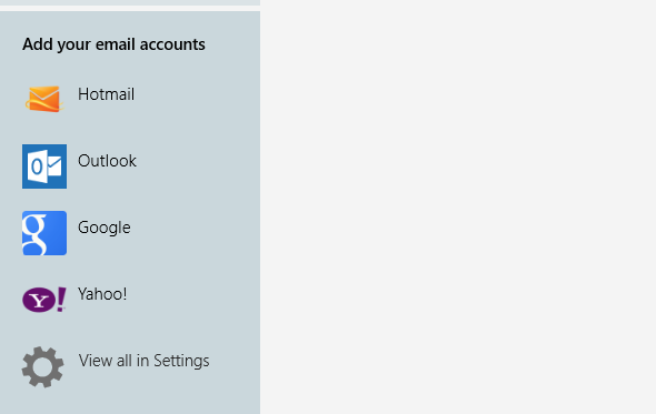 Добавление учетных записей электронной почты в почтовое приложение Windows 8