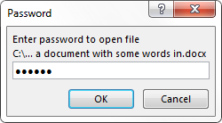 Word 2013 Введите пароль к файлу