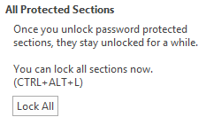 OneNote 2013 блокирует все защищенные паролем папки