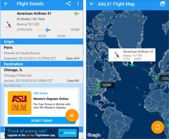 FlightAware-приложение