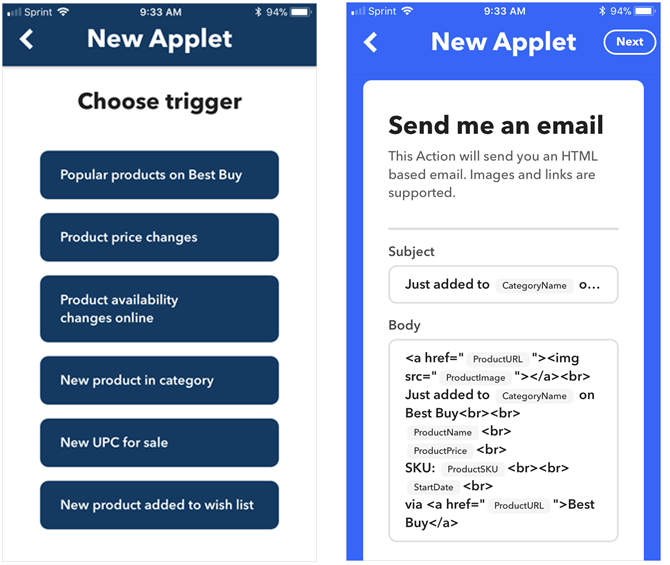 IFTTT трюки онлайн предложения для мобильных устройств создать рецепт
