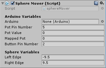 Скрипт Sphere Mover с переменными