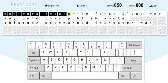 Keybr - виртуальная клавиатура онлайн