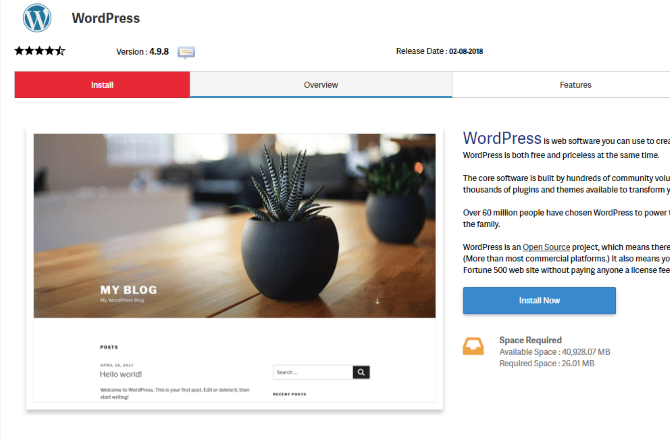 Установите WordPress на хостинг InMotion