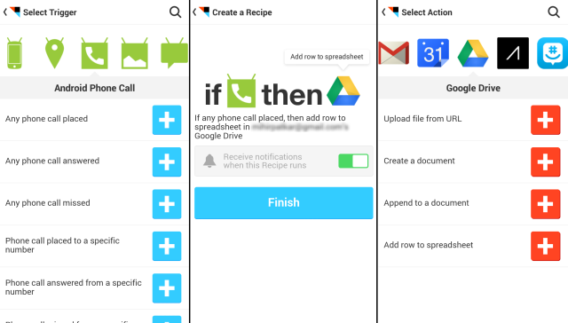 IFTTT-For-Android-телефон-Бревна-SMS-Google-Drive-Backup-Phone