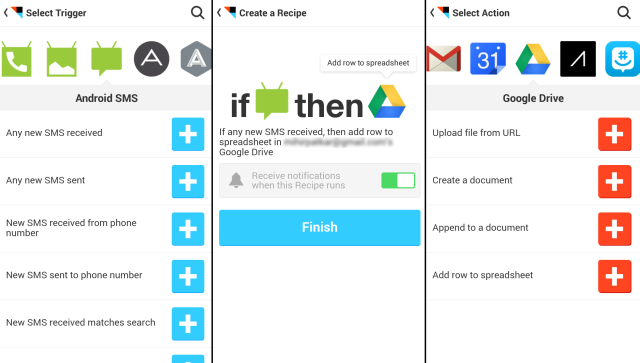 IFTTT-For-Android-телефон-Бревна-SMS-Google-Drive-резервного копирования текстов